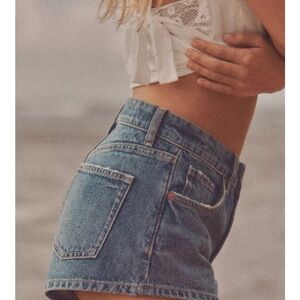 Zara TRF Mid Rise Denim Shorts